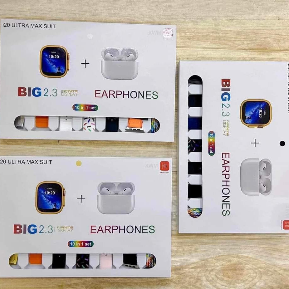 I20 Ultra Smart Watch With Earbuds And 7 Straps Original Watch