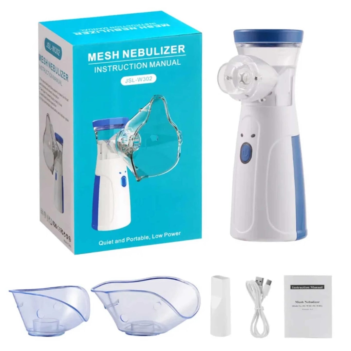 Portable Mesh Nebulizer – Ultrasonic Atomizer for Kids & Adults | USB Rechargeable Nebulizer Machine for Easy Breathing Support