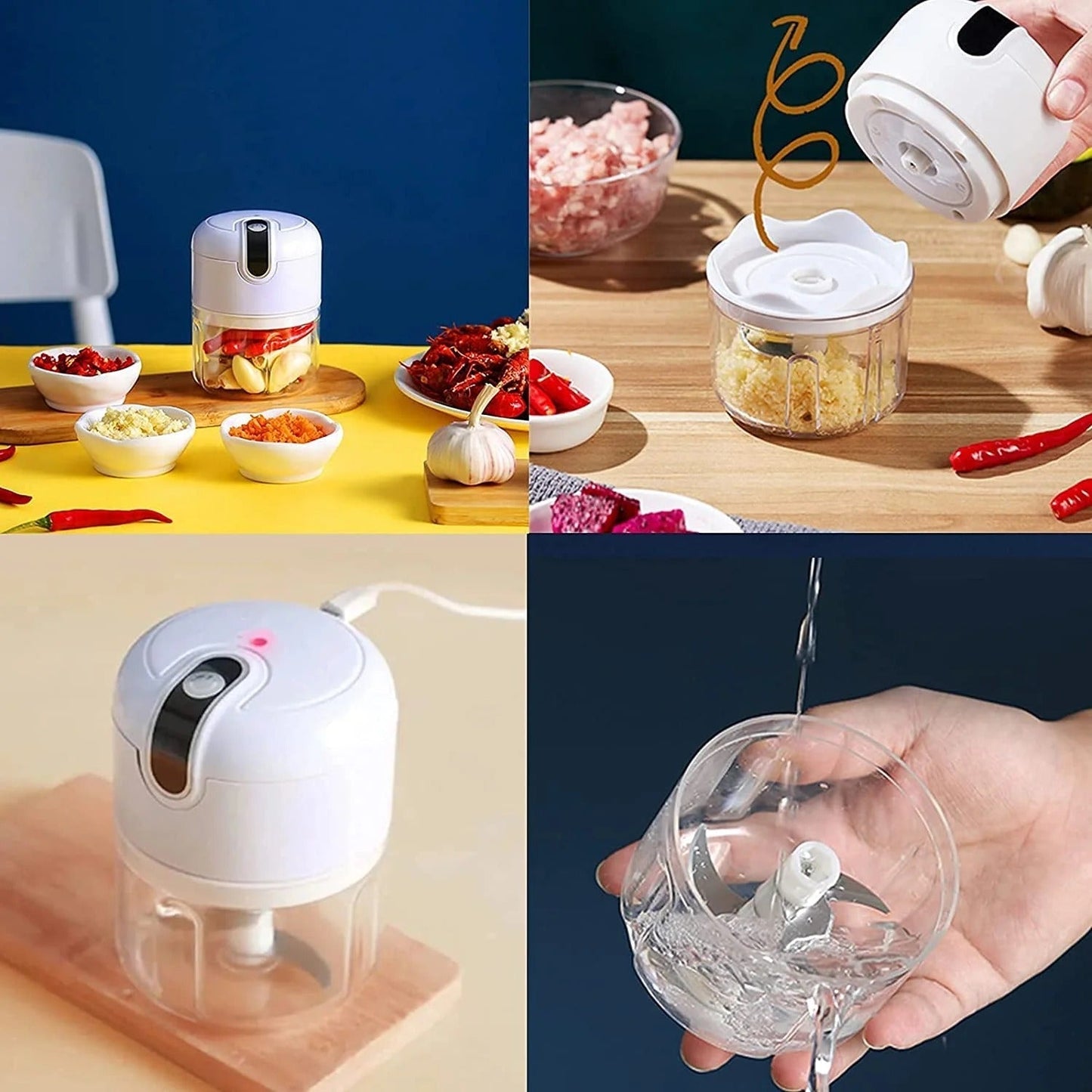 Electric Mini Food Chopper | Portable USB Rechargeable Small Food Processor