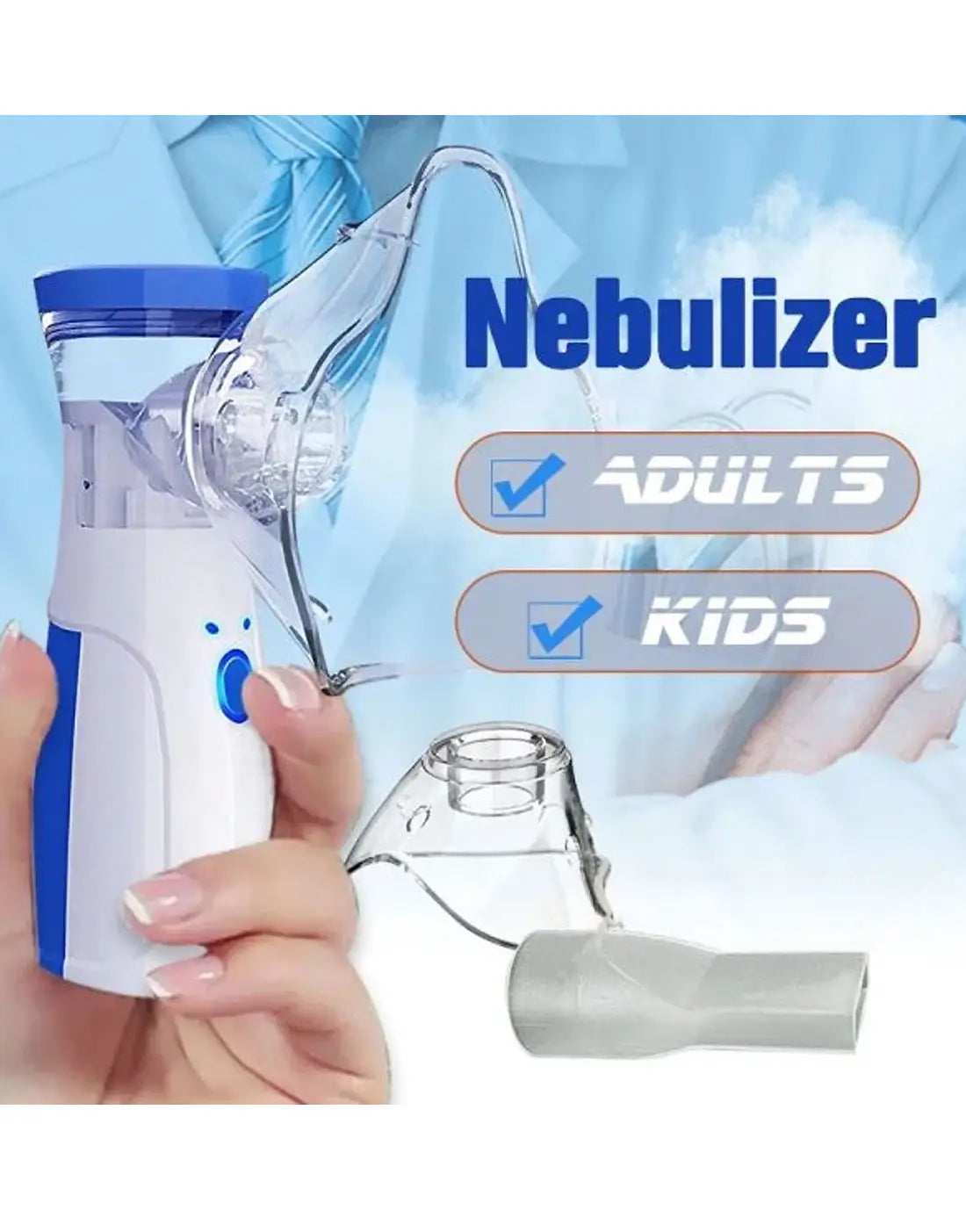 Portable Mesh Nebulizer – Ultrasonic Atomizer for Kids & Adults | USB Rechargeable Nebulizer Machine for Easy Breathing Support