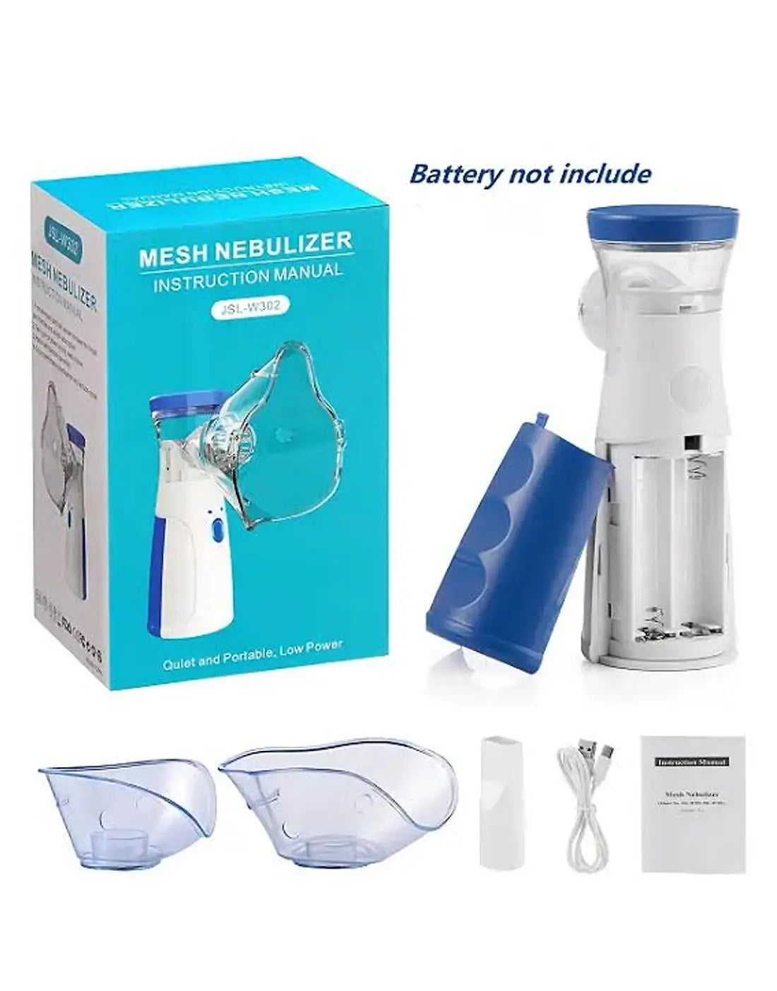 Portable Mesh Nebulizer – Ultrasonic Atomizer for Kids & Adults | USB Rechargeable Nebulizer Machine for Easy Breathing Support